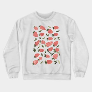 Watercolors strawberries - dusty pink and olive Crewneck Sweatshirt